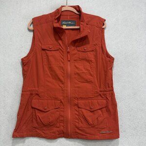 Eddie Bauer Women's Orange Travex Vest utility, hiking, travel, size XL